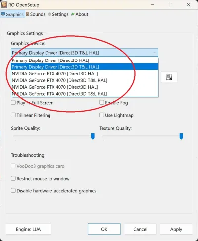 Video Card Settings