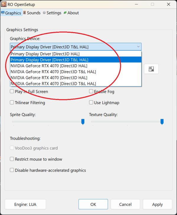 Video Card Settings